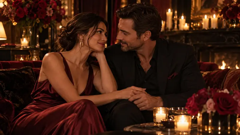 Un homme et une femme se rapprochent et se regardent avec tendresse